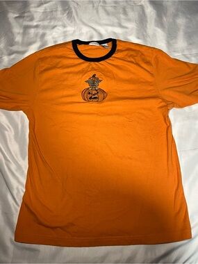 Vintage Covington Halloween Cat Pumpkin Ghost Embroidered Shirt Women’s M Orange